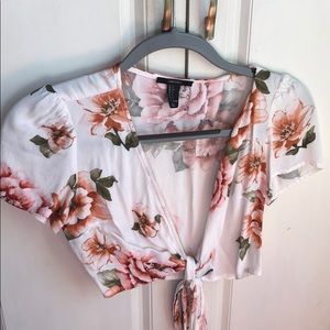 Forever 21 white floral skirt set